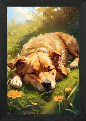 Golden retrievers dream framed - golden,