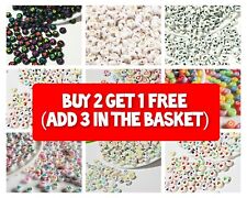 100/200 Pcs Alphabet Letter Mixed Color Beads Flat For Jewelery Making Xmas Gift
