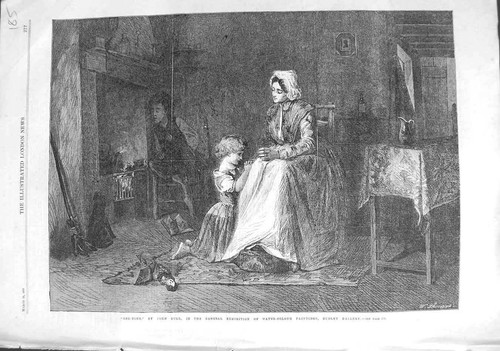 Original old antique print - old,