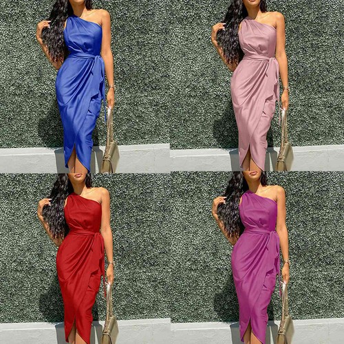 One shoulder midi dress - shoulder,
