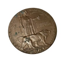 First World War Death Plaque Named To Archibald James Wilkin