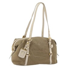 PRADA Tote Bag Canvas Brown