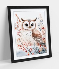 CUTE OWL IN SNOWY LANDSCAPE