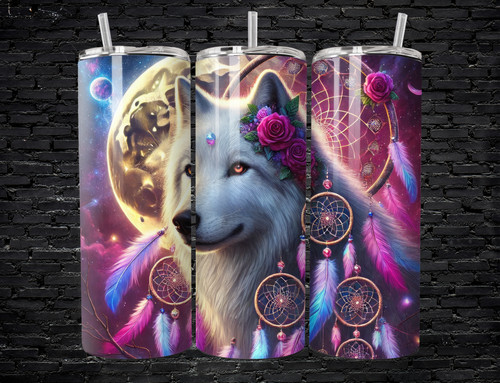 Wolf dreamcatcher 20oz - dreamcatcher, tumbler