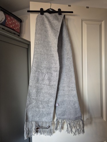 Grey alpaca wool scarf - ,