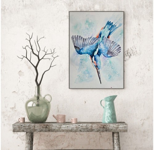 Original kingfisher bird - original,