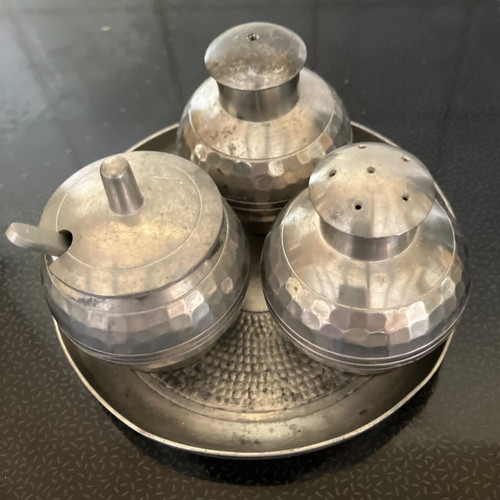 Stunning pewter cruet set - stunning,
