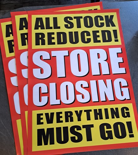 Closing down sale posters - closing,