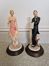 A.D.L. Figurine – Lady and man  by Vittorio Tessaro – Signed – 25cm – Italy