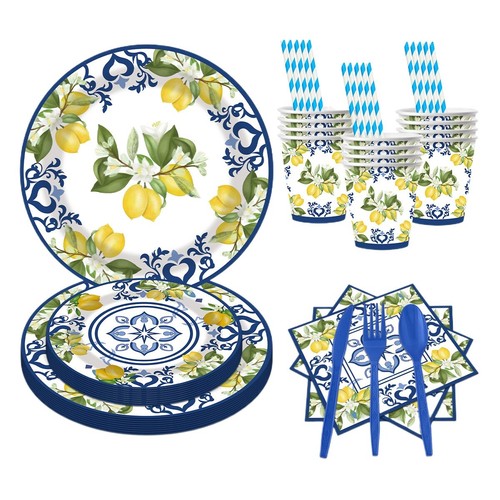 Capri lemon party plates - plates, and
