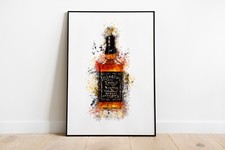 Watercolour Splash Bourbon Whisky Print A4 A3 A2 Maxi Wall Art Decor Poster 5013