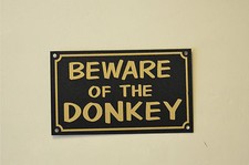 BEWARE OF THE DONKEY sign or sticker 150mmx90mm livestock petting farm gift pet
