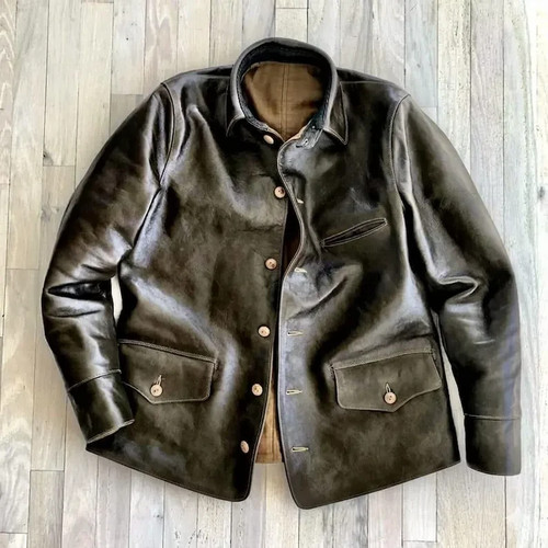 Men vintage leather cossack - men's,