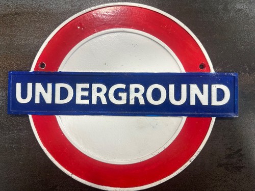 Underground cast iron sign - cast,