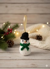 Handmade Knitted Snowman
