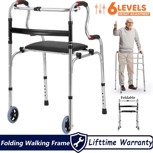 Folding walking frame with - folding,