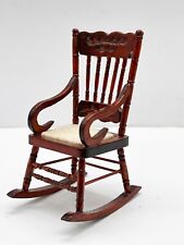 VINTAGE DOLLS HOUSE FURNITURE - WOOD WOODEN OLD ROCKING CHAIR