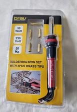 Brav Ultimate Tools 30W Soldering Iron Set 5pcs Wood Marking Brass Tips Box Wear