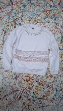 Vintage 80s 90s Ton Sur Ton sweatshirt Crew neck jumper TST mock neck white Med