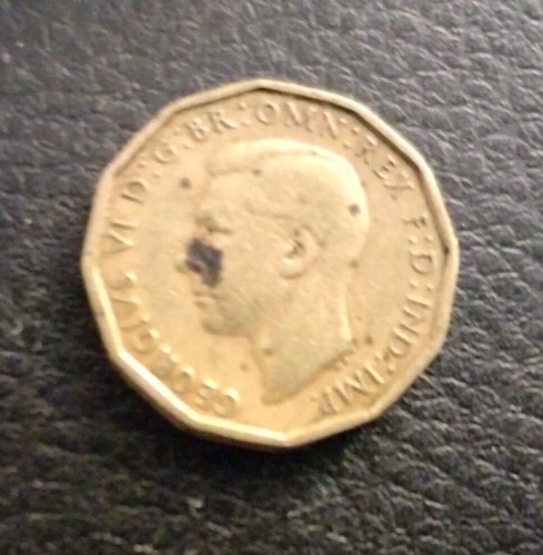 1937 three pence coin