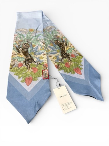 Gucci scarf silk tiger - silk, blue