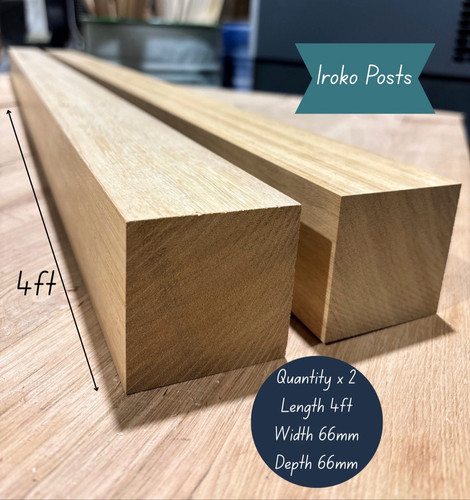 Planed iroko pair - iroko, hardwood