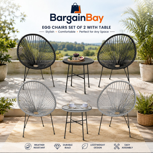 Bistro set chairs egg - set,