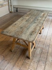 Bespoke hand crafted wooden trestle table