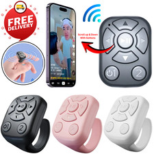 White Bluetooth Remote Control - Scrolling Ring for TikTok Page Turner Portable
