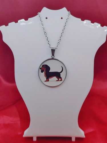 Dachshund necklace stainless - dachshund,