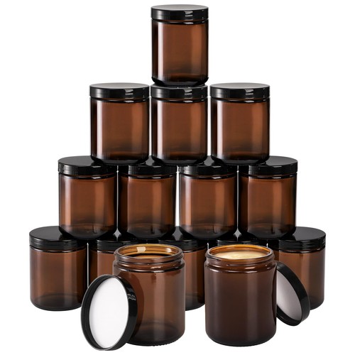 Pack 270ml amber round - 15,