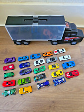 CHAD VALLEY TOY TRUCK TRANSPORTER CARRY CASE WITH 24 CARS GOOD CONDITION
