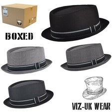 Mens Pork Pie Trilby Hat With