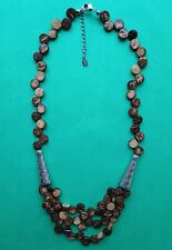 Laura Ashley Unusual Necklace NEW! Wood Silver