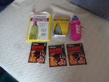 Mini camping and hiking joblot- water bottle, rain poncho etc