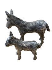 Miniature Brass Donkeys - x 2
