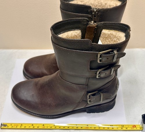 Ugg wilcox dark brown leather - brown,