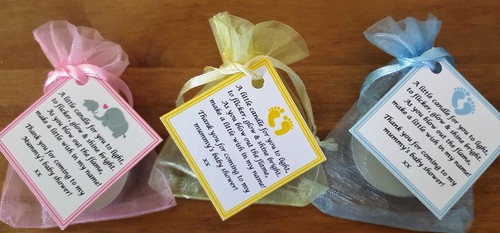 Baby shower candle favours - baby,