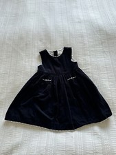 Rachel Riley Navy Blue Needlecord Pinafore Dress Age 2 Years 100% Cotton