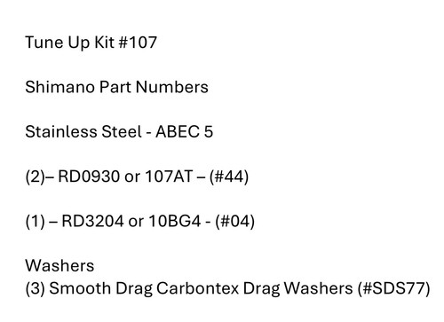 Tune kit 107 shimano - up, #107