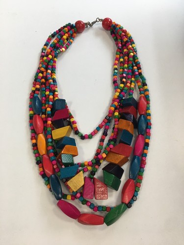 Multi strand colourful wooden - multi,