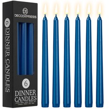 Deco Express Set of 6 Taper Dinner Candles Home Table Romantic Festive Decor