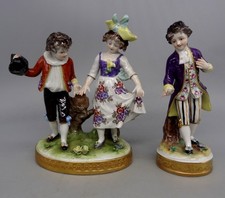 2 Hand Painted German Volkstedt Porcelain Figures in Fine Condition