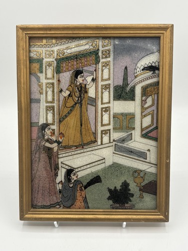 Framed hand painted mughal - framed,
