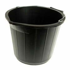 BUCKET 3 GALLON HEAVY DUTY BLACK BUILDERS 14L LITRE PLASTIC BUCKET METAL HANDLE