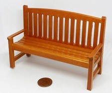 Dolls House Garden Bench Dark