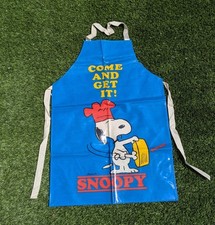 Snoopy ‘Come and Get it’ Peanuts Blue PVC Apron Children Chef Art Painting Kids