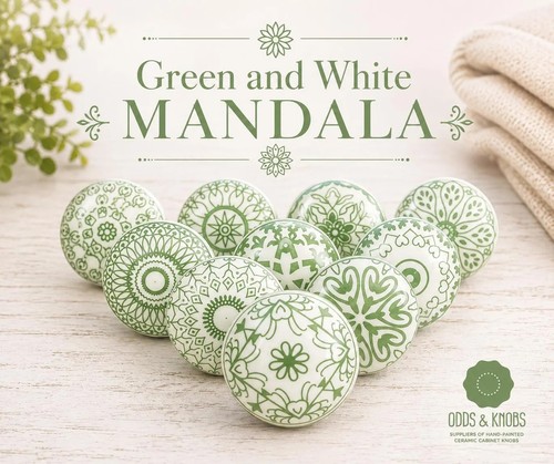 Green and white knobs mandala