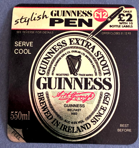 Guinness extra stout label - label,
