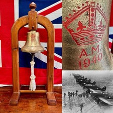 Superb WW2 Air Ministry RAF Airfield Scramble Or Fire Bell With Stand d.1940